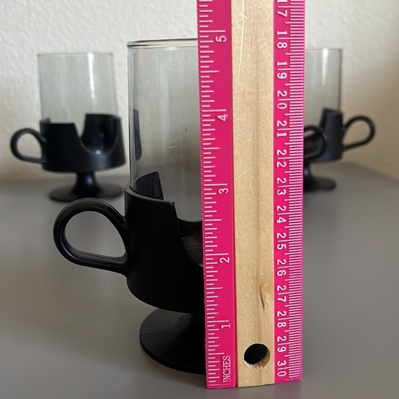 Vintage Compatible Corning Glas-Snap Plastic Handled Glasses Lot of 4 Coffee - Picture 7 of 9